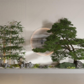 新中式景观造景3D模型下载